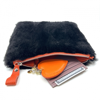 Bonnie Porchette Felltasche Clutch Alice, Nutria braun, style